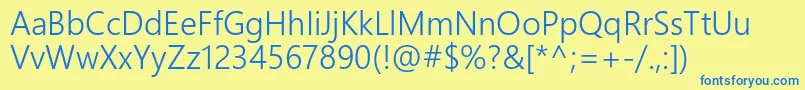 NirmalaUiSemilight Font – Blue Fonts on Yellow Background