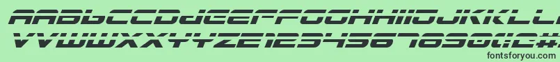 GunshipLaserItalic Font – Black Fonts on Green Background