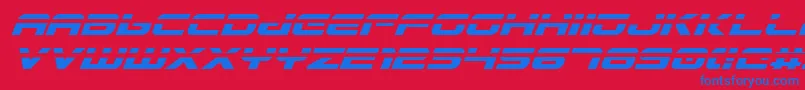 GunshipLaserItalic Font – Blue Fonts on Red Background