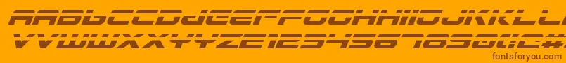 Шрифт GunshipLaserItalic – коричневые шрифты на оранжевом фоне