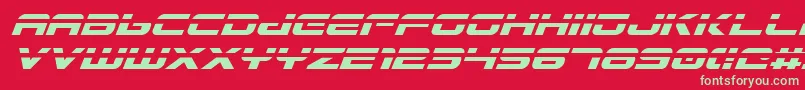 GunshipLaserItalic Font – Green Fonts on Red Background