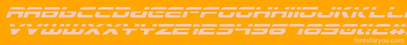 フォントGunshipLaserItalic – オレンジの背景にピンクのフォント
