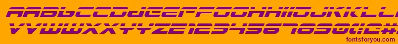 フォントGunshipLaserItalic – オレンジの背景に紫のフォント