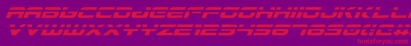 GunshipLaserItalic-Schriftart – Rote Schriften auf violettem Hintergrund