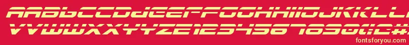 GunshipLaserItalic Font – Yellow Fonts on Red Background