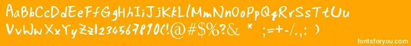 DaSilvano-Schriftart – Weiße Schriften auf orangefarbenem Hintergrund