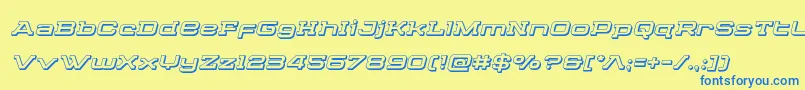 Cydoniacentury3Dital Font – Blue Fonts on Yellow Background