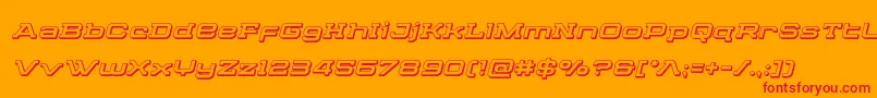 Cydoniacentury3Dital-Schriftart – Rote Schriften auf orangefarbenem Hintergrund