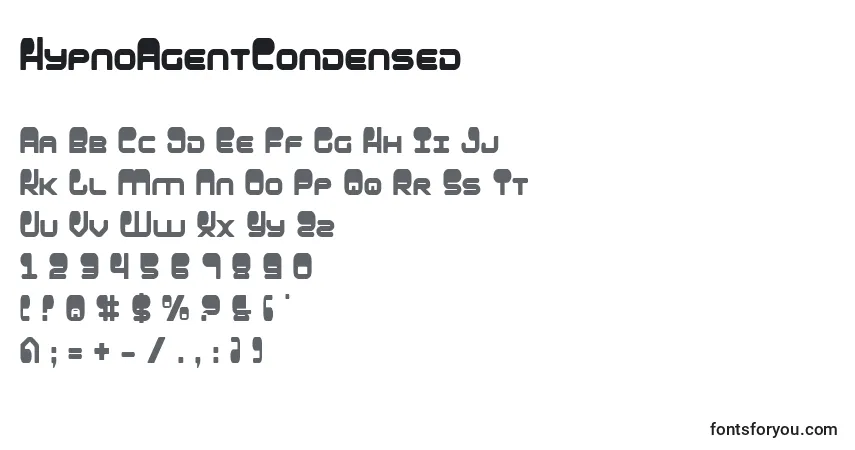 Schriftart HypnoAgentCondensed – Alphabet, Zahlen, spezielle Symbole