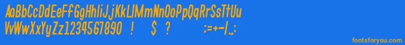 GomariceWhatsLove Font – Orange Fonts on Blue Background