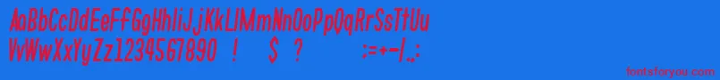 GomariceWhatsLove-Schriftart – Rote Schriften auf blauem Hintergrund