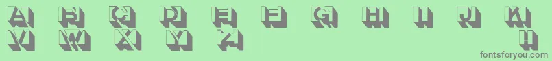 Letterbuildingsthree Font – Gray Fonts on Green Background
