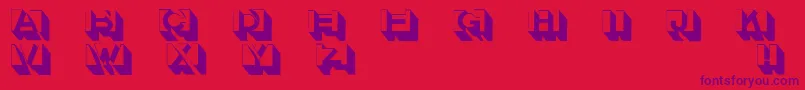 Letterbuildingsthree Font – Purple Fonts on Red Background