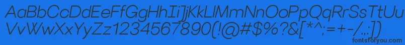 VillerayLightitalic Font – Black Fonts on Blue Background