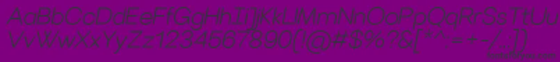 VillerayLightitalic Font – Black Fonts on Purple Background