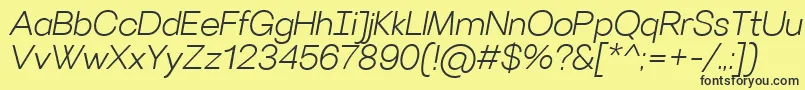 VillerayLightitalic Font – Black Fonts on Yellow Background