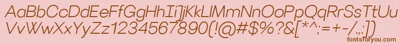 VillerayLightitalic Font – Brown Fonts on Pink Background