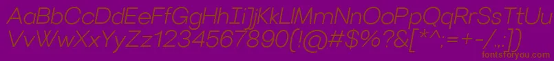 VillerayLightitalic-fontti – ruskeat fontit violetilla taustalla