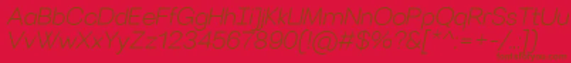 VillerayLightitalic Font – Brown Fonts on Red Background