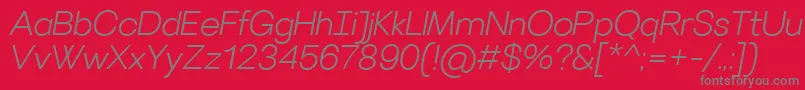 fuente VillerayLightitalic – Fuentes Grises Sobre Fondo Rojo