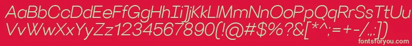 VillerayLightitalic Font – Green Fonts on Red Background
