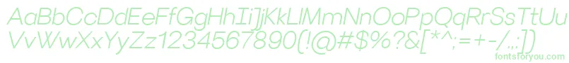 VillerayLightitalic Font – Green Fonts on White Background