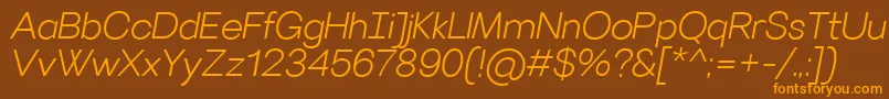 VillerayLightitalic Font – Orange Fonts on Brown Background