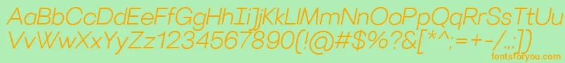 fuente VillerayLightitalic – Fuentes Naranjas Sobre Fondo Verde