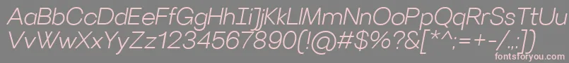 VillerayLightitalic Font – Pink Fonts on Gray Background