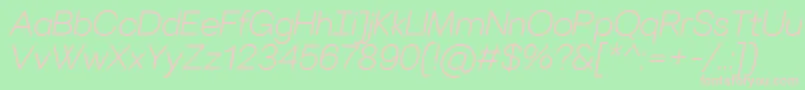 VillerayLightitalic Font – Pink Fonts on Green Background