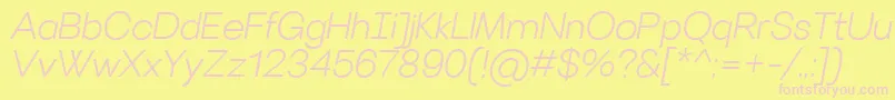 VillerayLightitalic Font – Pink Fonts on Yellow Background