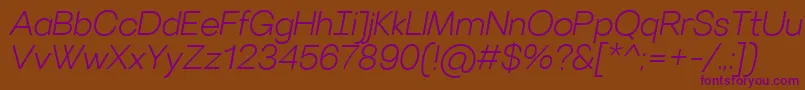 VillerayLightitalic Font – Purple Fonts on Brown Background