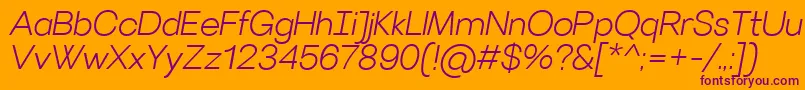 VillerayLightitalic Font – Purple Fonts on Orange Background