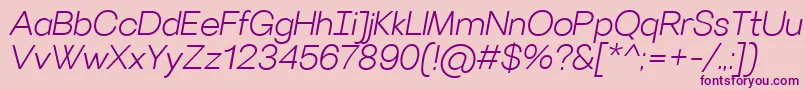 VillerayLightitalicフォントについての詳細 フォントVillerayLightitalic – ピンクの背景に紫のフォント