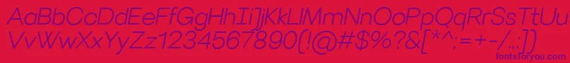 More about VillerayLightitalic Font VillerayLightitalic Font – Purple Fonts on Red Background