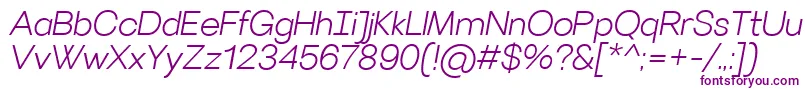 VillerayLightitalic Font – Purple Fonts on White Background