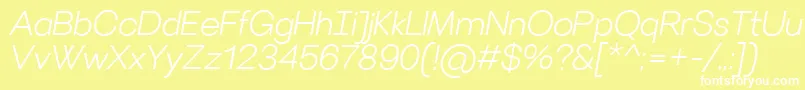 VillerayLightitalic Font – White Fonts on Yellow Background