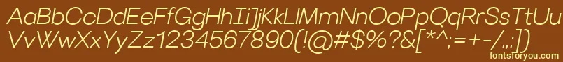 VillerayLightitalic Font – Yellow Fonts on Brown Background