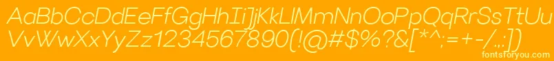 VillerayLightitalic Font – Yellow Fonts on Orange Background