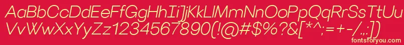 Шрифт VillerayLightitalic – жёлтые шрифты на красном фоне