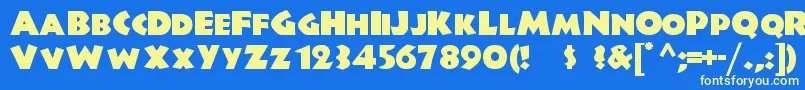 Junglefe Font – Yellow Fonts on Blue Background