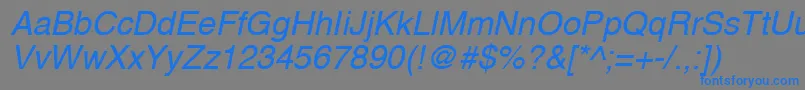 A1010helvetikaNItalic Font – Blue Fonts on Gray Background