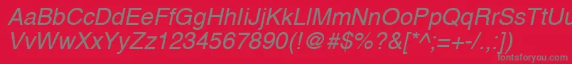 Шрифт A1010helvetikaNItalic – серые шрифты на красном фоне
