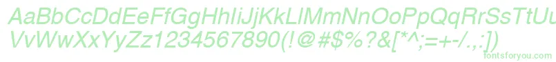 A1010helvetikaNItalic Font – Green Fonts on White Background