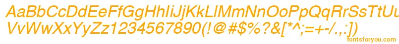 A1010helvetikaNItalic Font – Orange Fonts on White Background