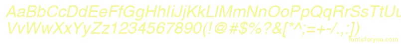 A1010helvetikaNItalic Font – Yellow Fonts on White Background