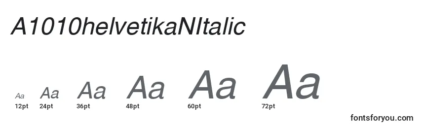 A1010helvetikaNItalic Font Sizes
