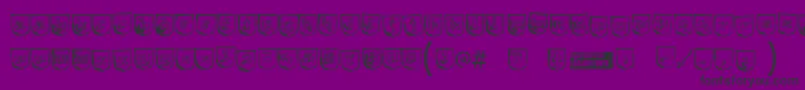 Trollbai-Schriftart – Schwarze Schriften auf violettem Hintergrund