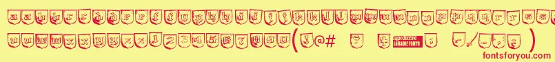 Trollbai Font – Red Fonts on Yellow Background