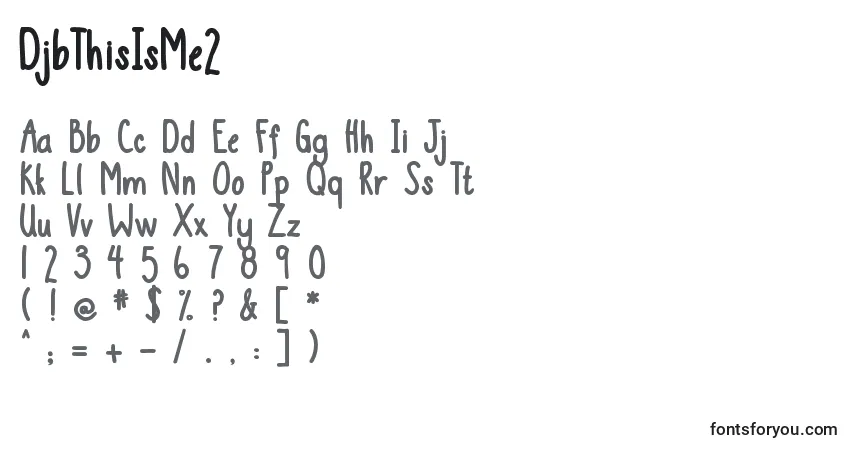 A fonte DjbThisIsMe2 – alfabeto, números, caracteres especiais